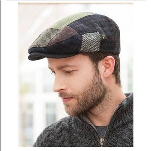 Men’s paperboy wool patchwork hat made in Ireland
